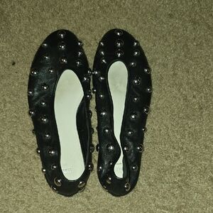 Zara Studded Black Flats